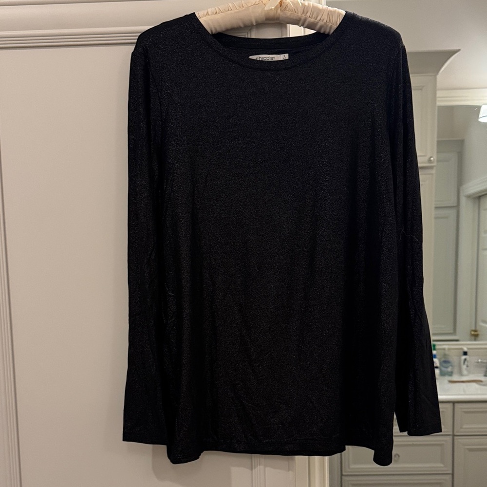 Chico's Shimmering Black Top
